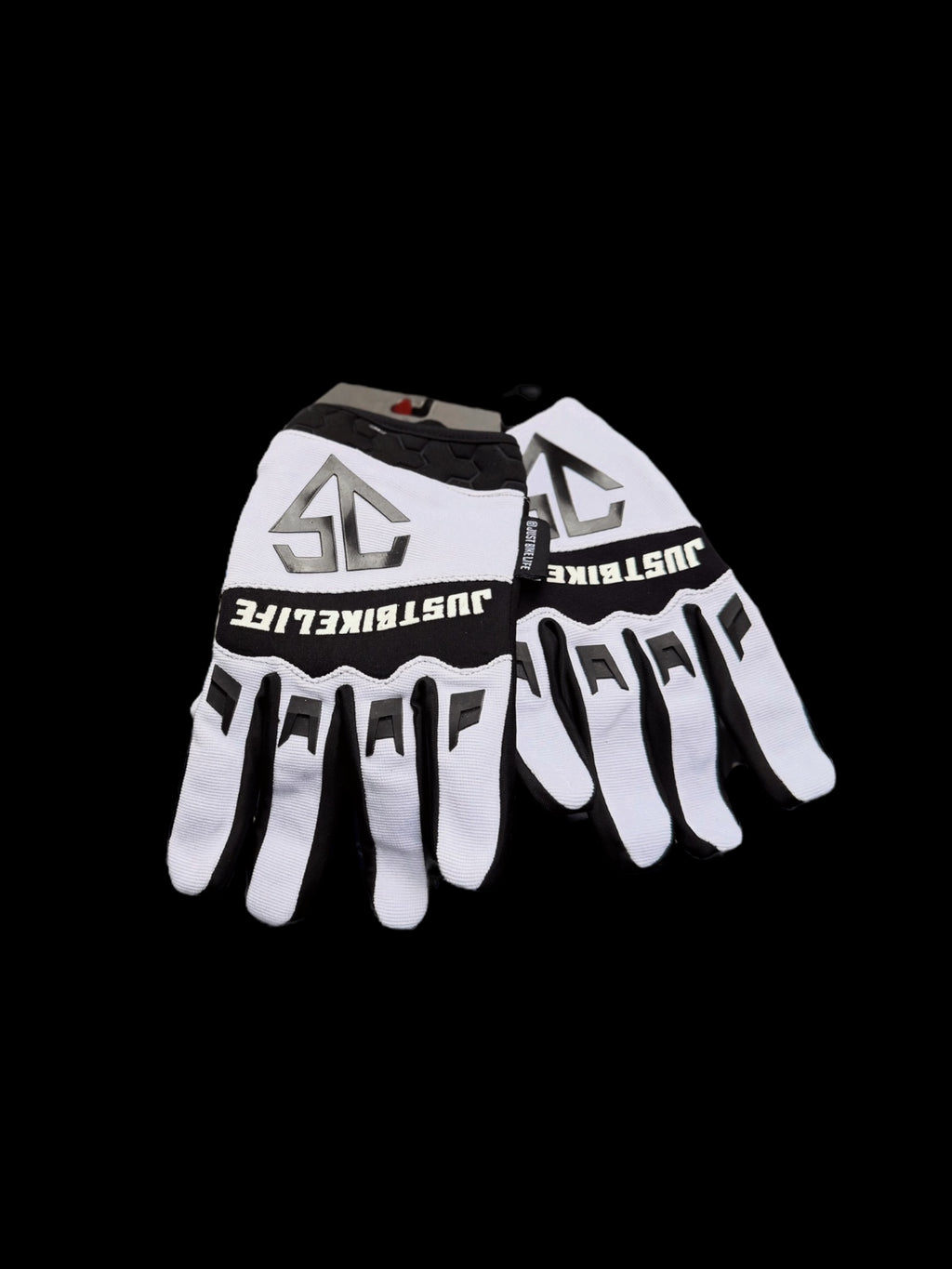 (White) Justbikelife Gloves